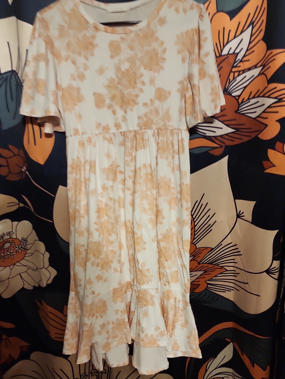 Pinkblush White and Beige Floral Midi Dress